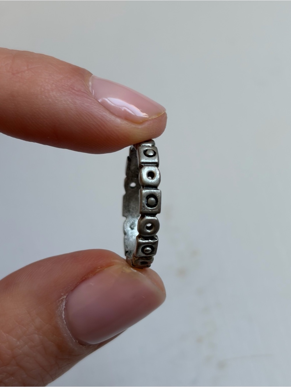 Vintage Preco Women’s Silver Geometric Metal Ring Size 7